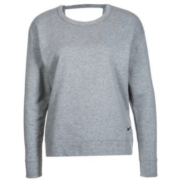NEW! Nike Dri Fit Versa Sweatshirt Open Back Gray SZ S - Picture 4 of 9